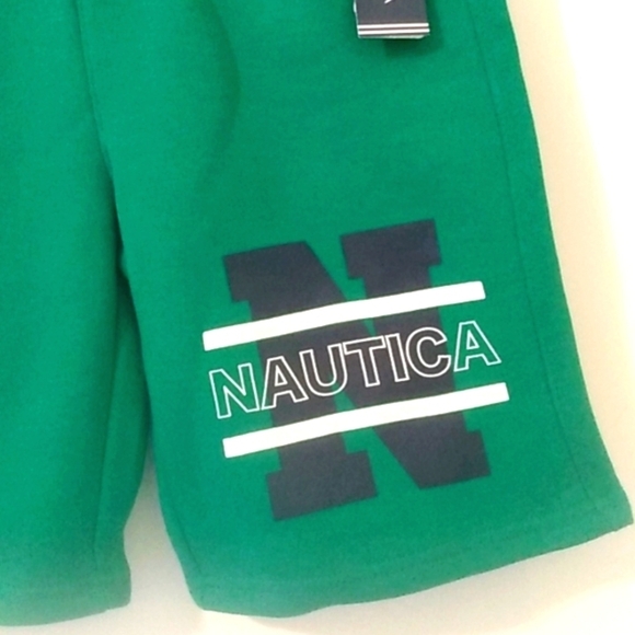 NAUTICA BOY'S GREEN BLUE ATHLETIC SHORTS BASKETBALL SHORTS SIZE MEDIUM 10/12 NWT - Picture 2 of 7